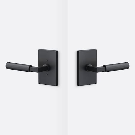 Sure-Loc Hardware Sure-Loc Hardware Levanto Passage Rosette, Flat Black, Knurled Grip in Flat Black LV101 FBL GRIP-KN FBL